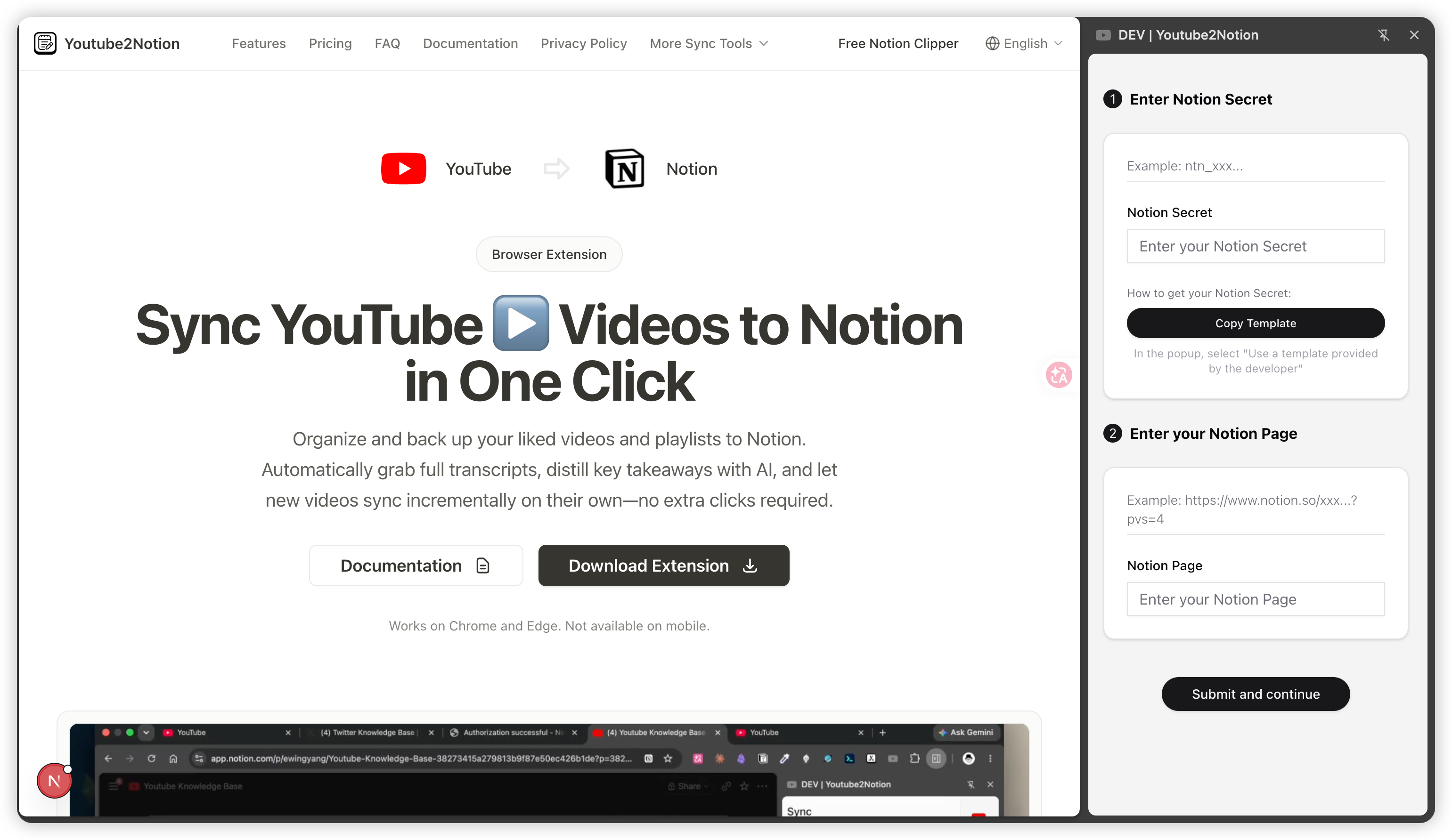Open the Extension and Click "Copy Template"