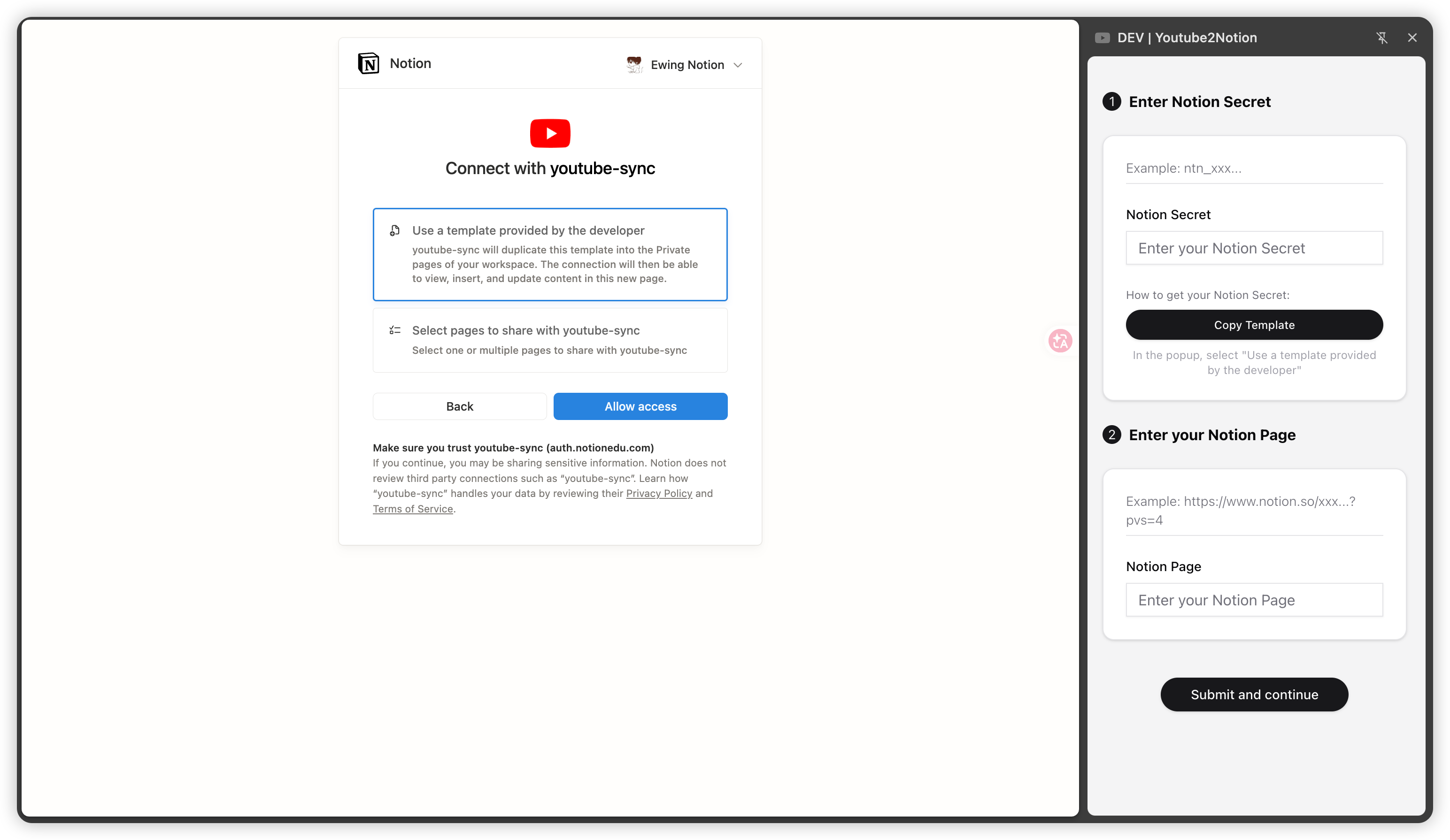 Authorize Notion and Save the Template to Your Workspace